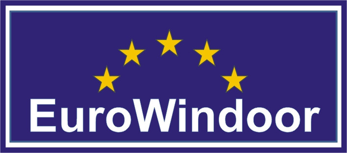 EuroWindoor logo with five yellow stars above the name on a blue background with a white border. - © EuroWindoor